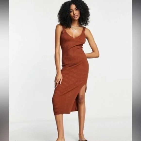 NWT Simon Miller “Zimmi” Midi Dress in Terracotta Brown Neutral Color - Picture 1 of 13